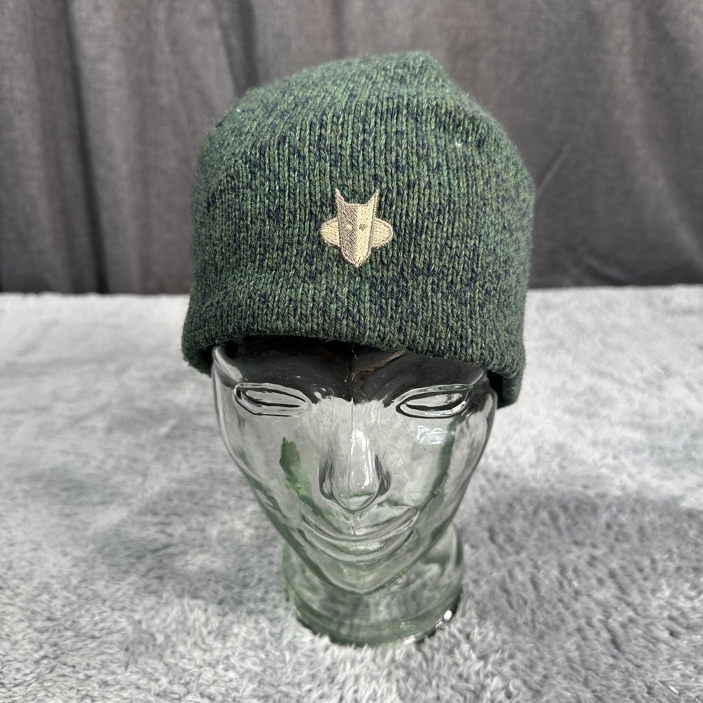 Made USA Attaboy Schessler Mills Chicago Illinois Green Knit Beanie Winter Hat